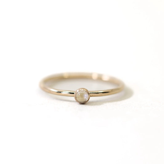 Mini Moonstone Stacking Ring in Gold Filled