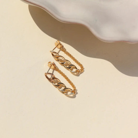 Alex Chain Stud Earrings in 14k Gold Fill