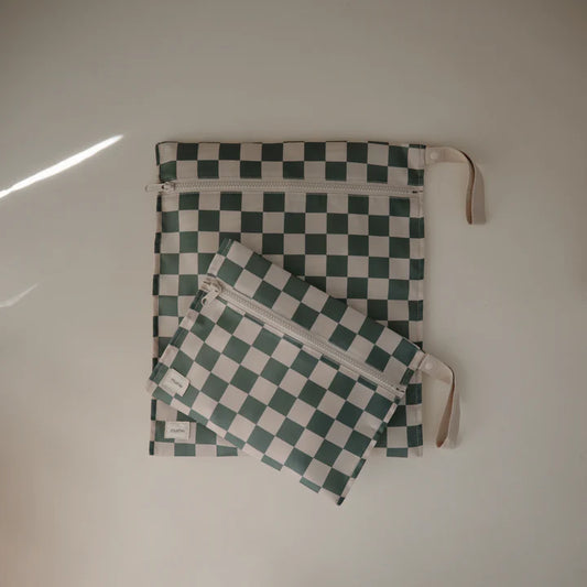 Water Resistant Wet Bag (Olive Check)