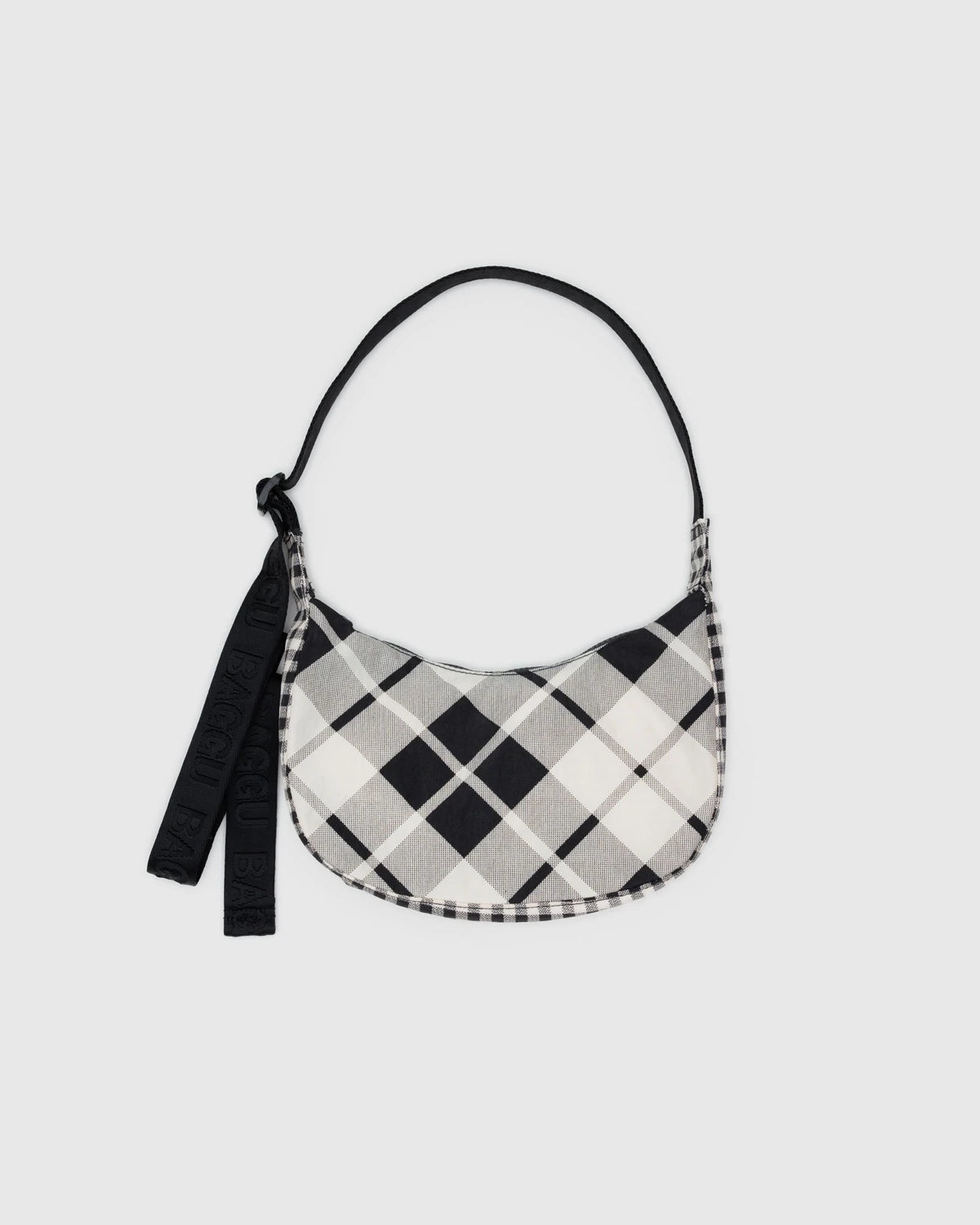 Small Nylon Crescent Bag (Mixed Plaid)