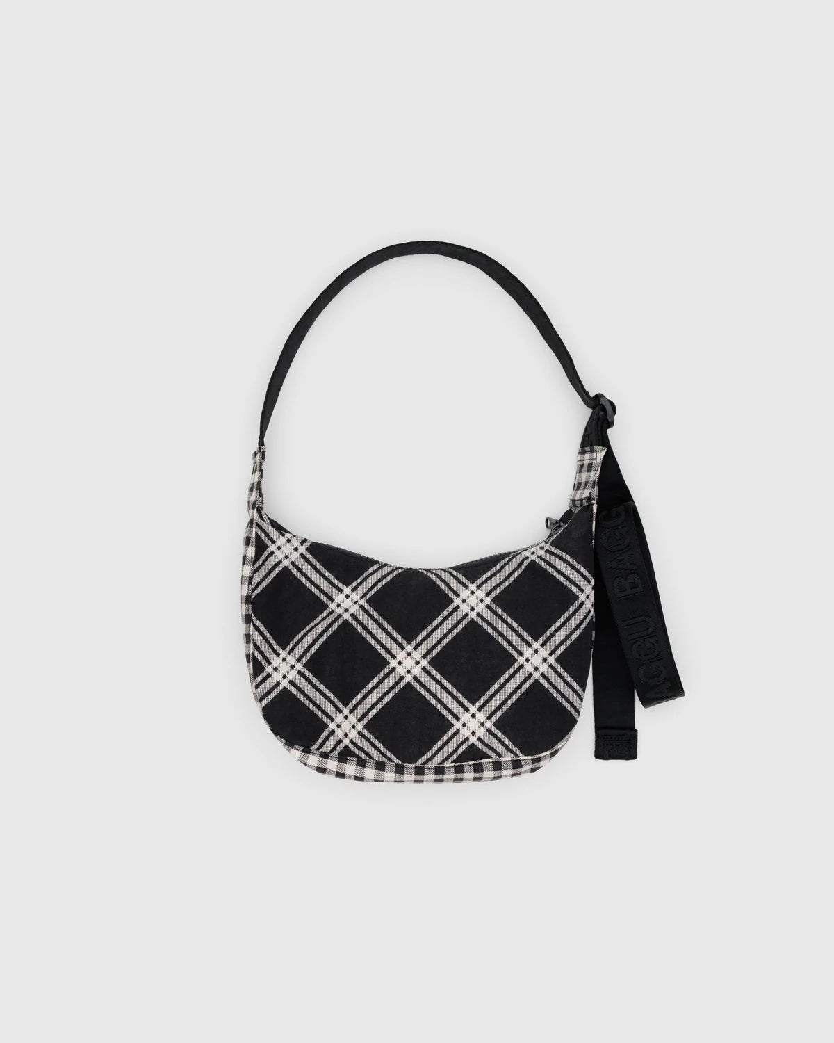 Small Nylon Crescent Bag (Mixed Plaid)