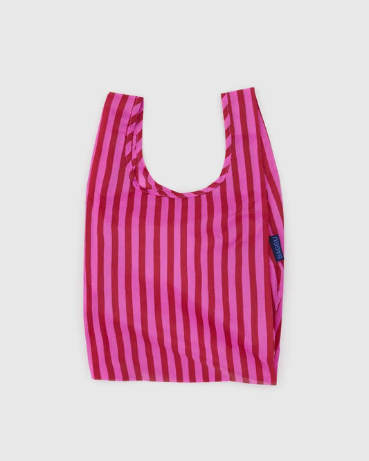 Baby Baggu Reusable Bag (Pin & Red Painted Stripes)