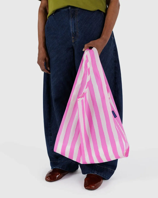 Standard Baggu Reusable Bag (Pink Painted Stripes)
