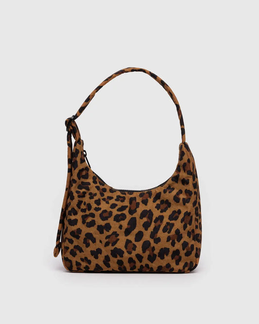 Mini Nylon Shoulder Bag (Leopard)