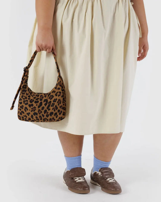 Mini Nylon Shoulder Bag (Leopard)