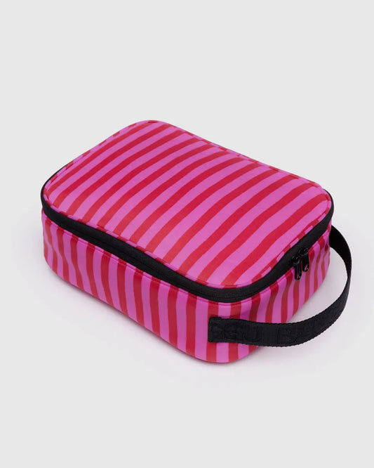 Lunch Box (Pink and Red Painted Stripe)