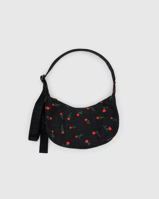 Small Nylon Crescent Bag (Painted Wildflower)