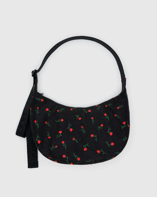Medium Nylon Crescent Bag (Painted Wildflower)