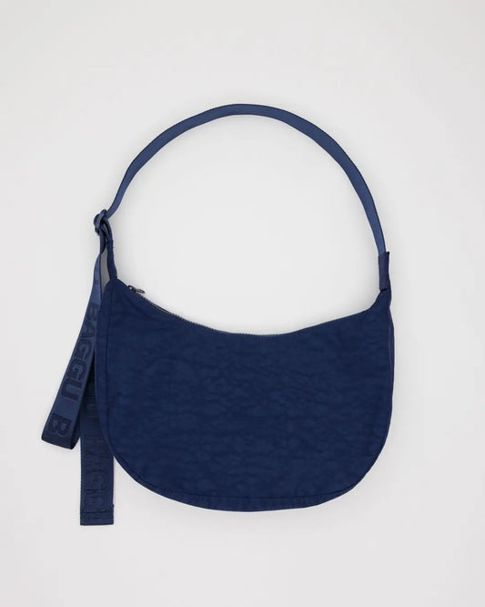 Medium Nylon Crescent Bag (Navy)