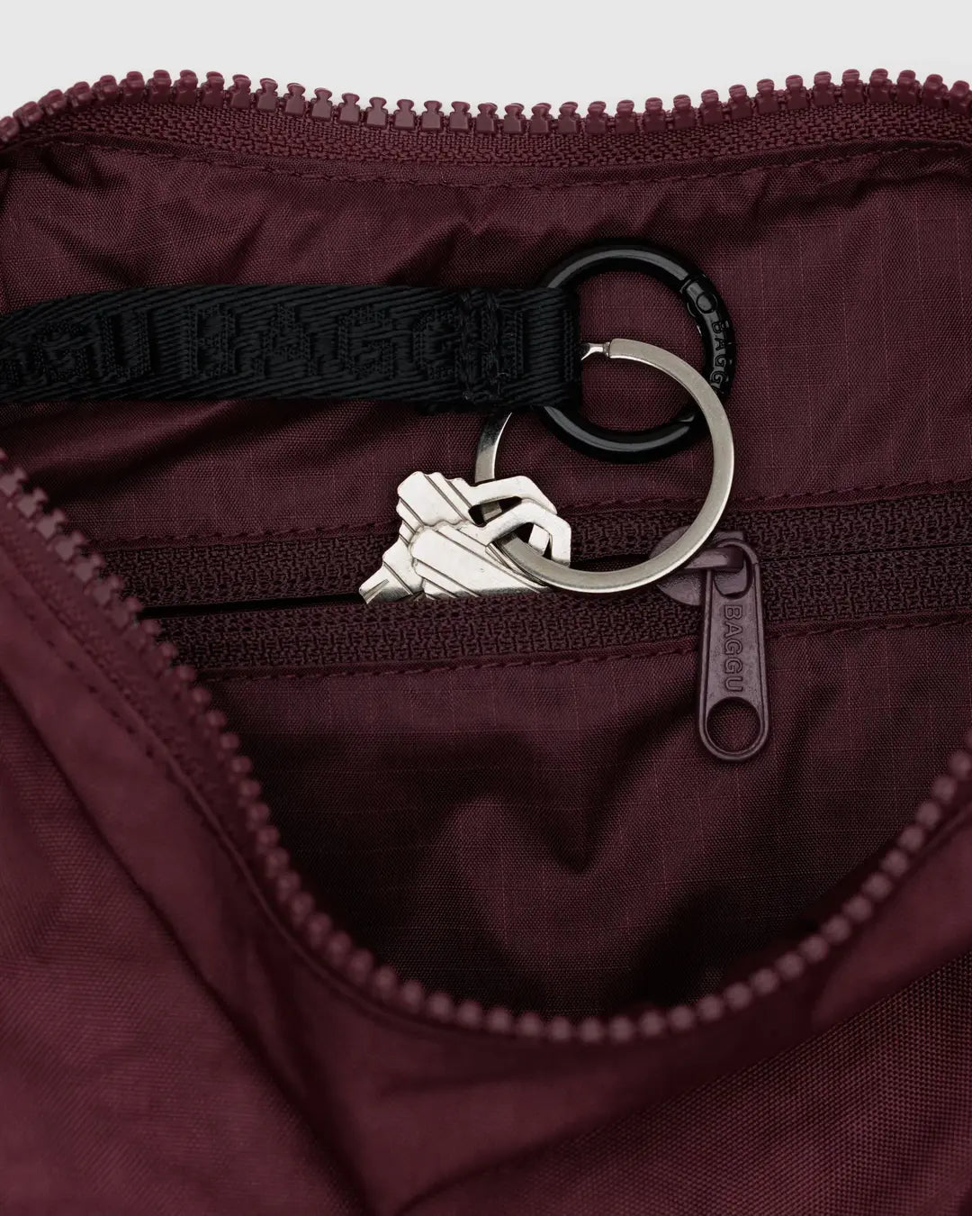 Small Nylon Crescent Bag (Mahogony)