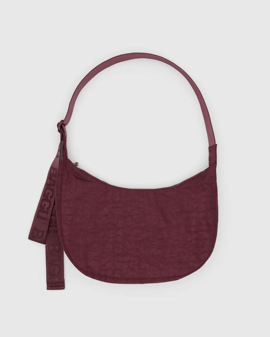 Medium Nylon Crescent Bag (Mahogony)