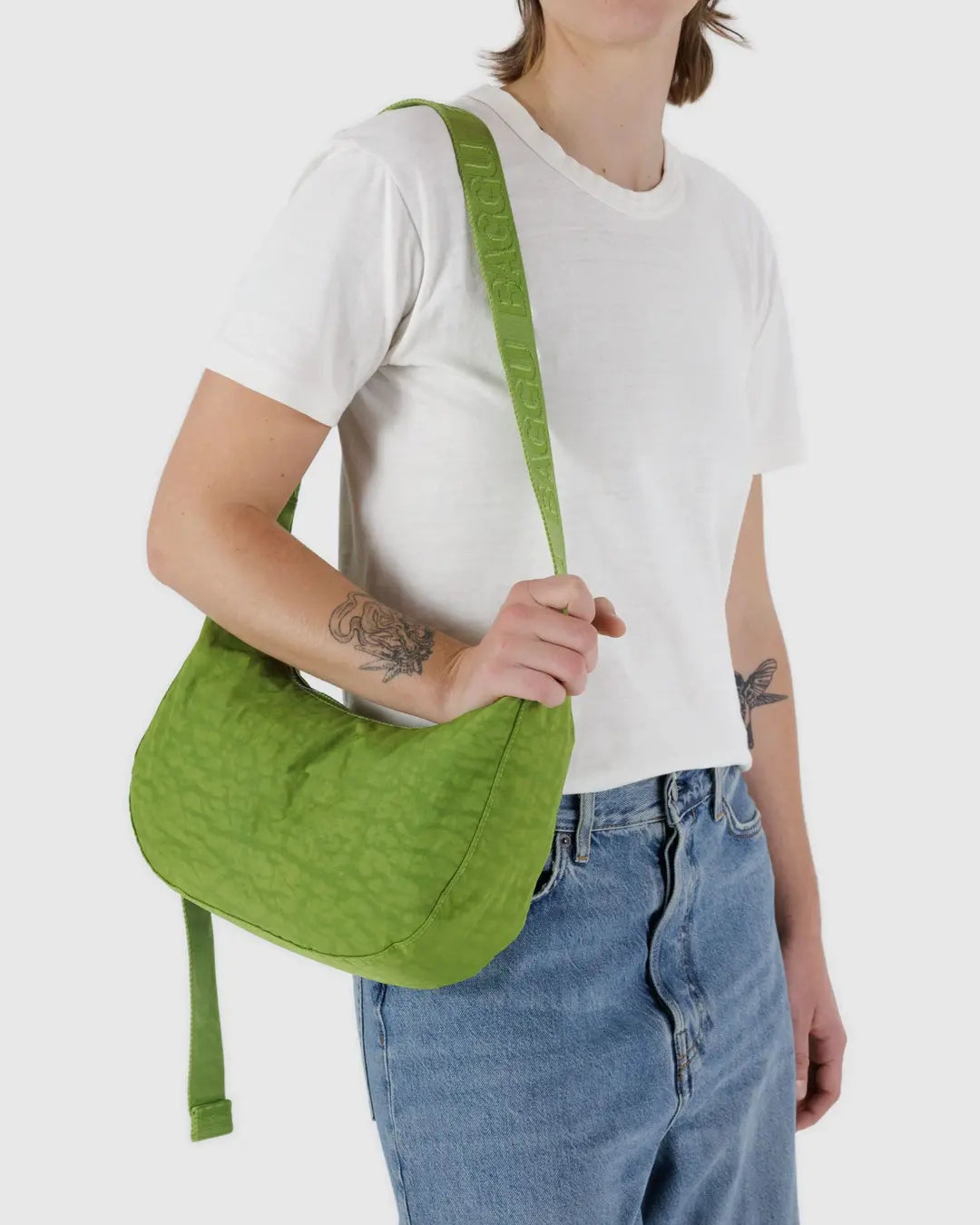 Medium Nylon Crescent Bag (Green Juice)