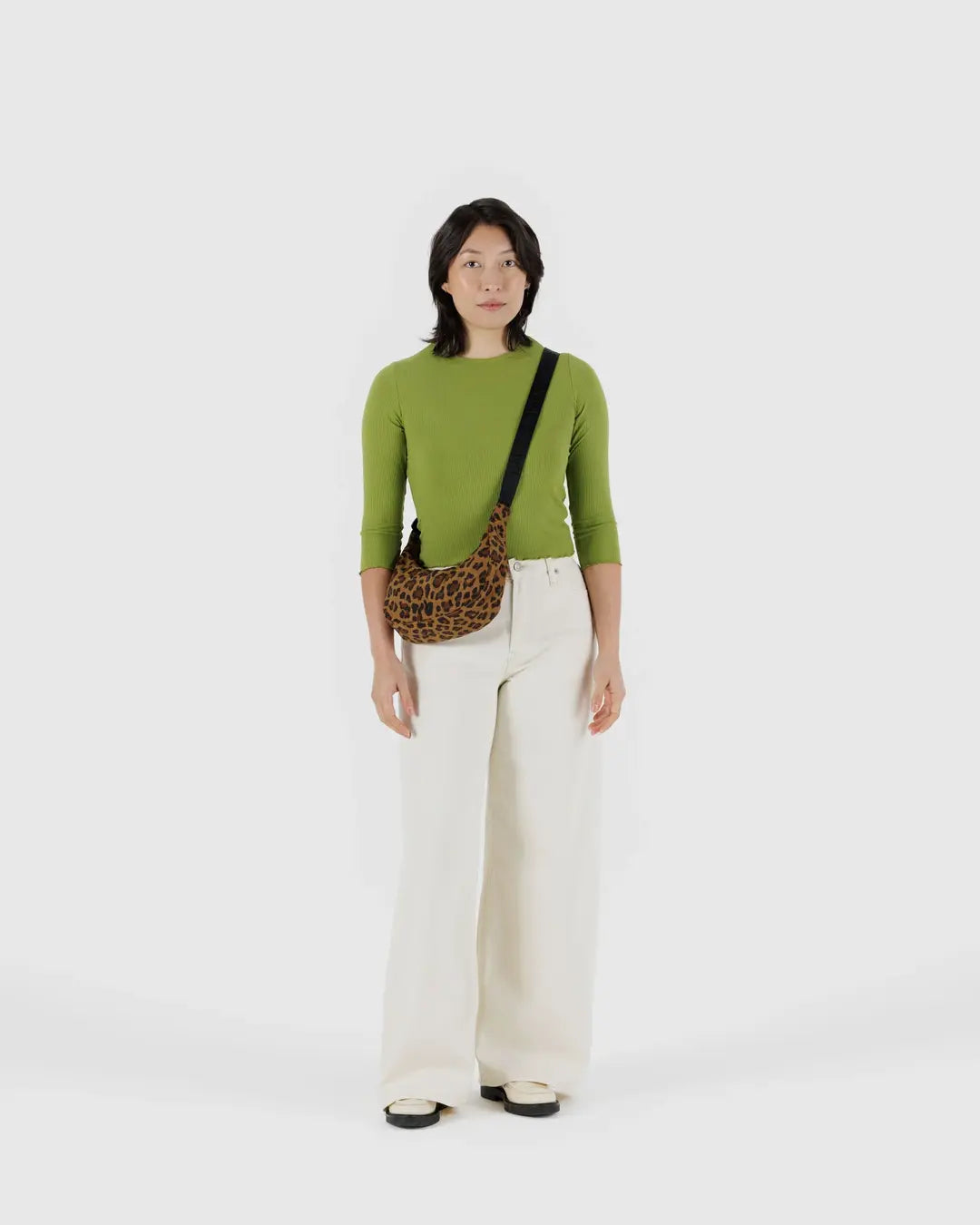 Small Nylon Crescent Bag (Leopard)