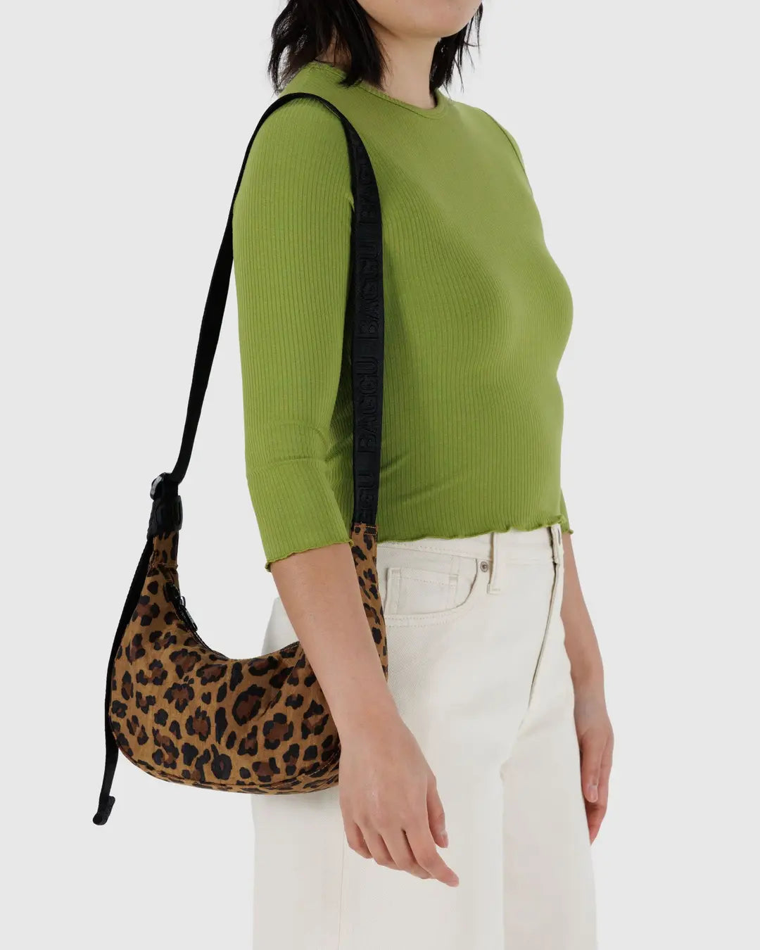 Small Nylon Crescent Bag (Leopard)