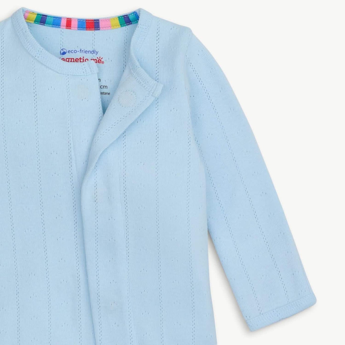 Love Lines Blue Pointelle Magnetic Footie