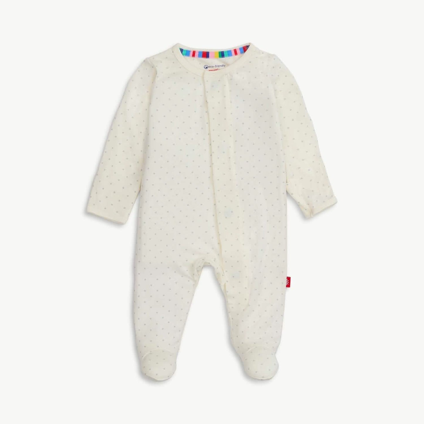 Magnetic Footie - Pin Dot Cream