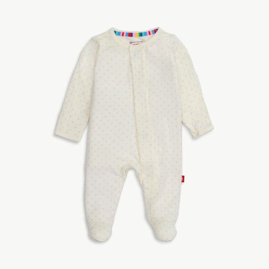 Magnetic Footie - Pin Dot Cream