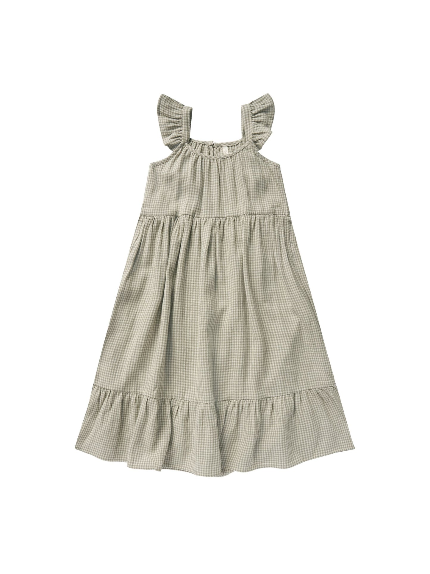 Abbie Tiered Dress Sage Gingham