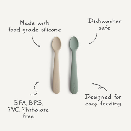 Silicone Feeding Spoons - Ivory