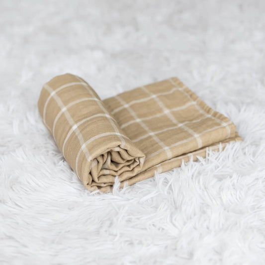 NUTMEG PLAID | MUSLIN SWADDLE