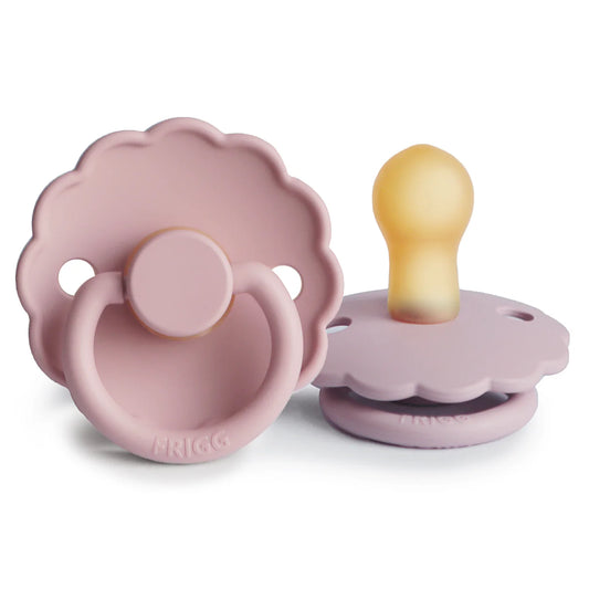 Daisy Natural Rubber Pacifier 2-Pack | Baby Pink/Soft Lilac