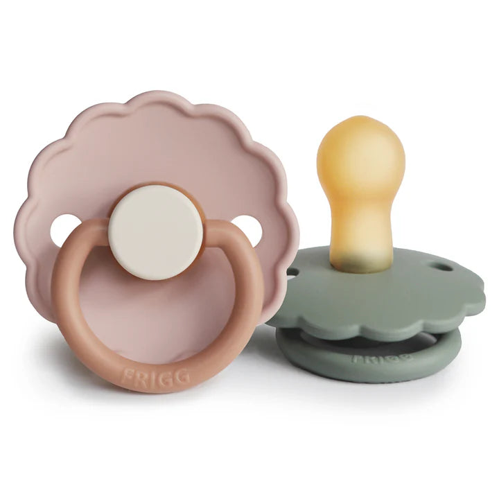 Daisy Natural Rubber Pacifier 2-Pack | Biscuit - Lily Pad