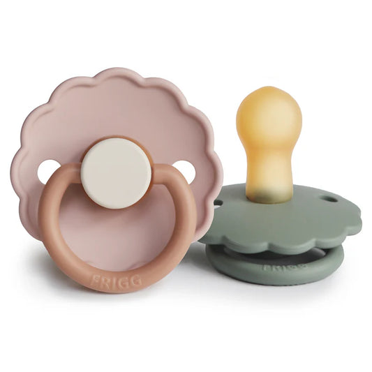 Daisy Natural Rubber Pacifier 2-Pack | Biscuit - Lily Pad