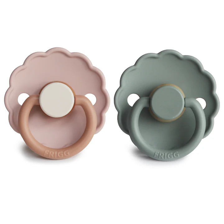 Daisy Natural Rubber Pacifier 2-Pack | Biscuit - Lily Pad