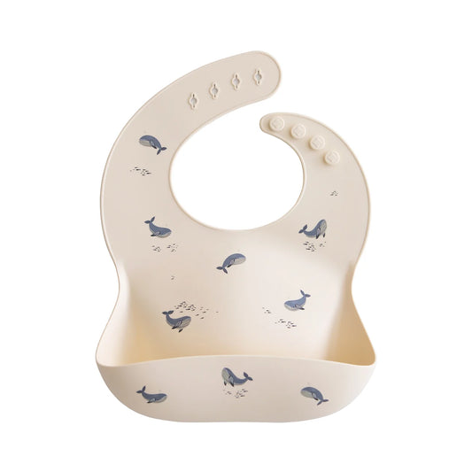 Silicone Baby Bib - Whales