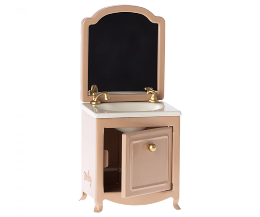 Maileg Sink Dresser w. Mirror, Mouse - Dark  Powder