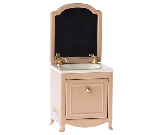 Maileg Sink Dresser w. Mirror, Mouse - Dark  Powder
