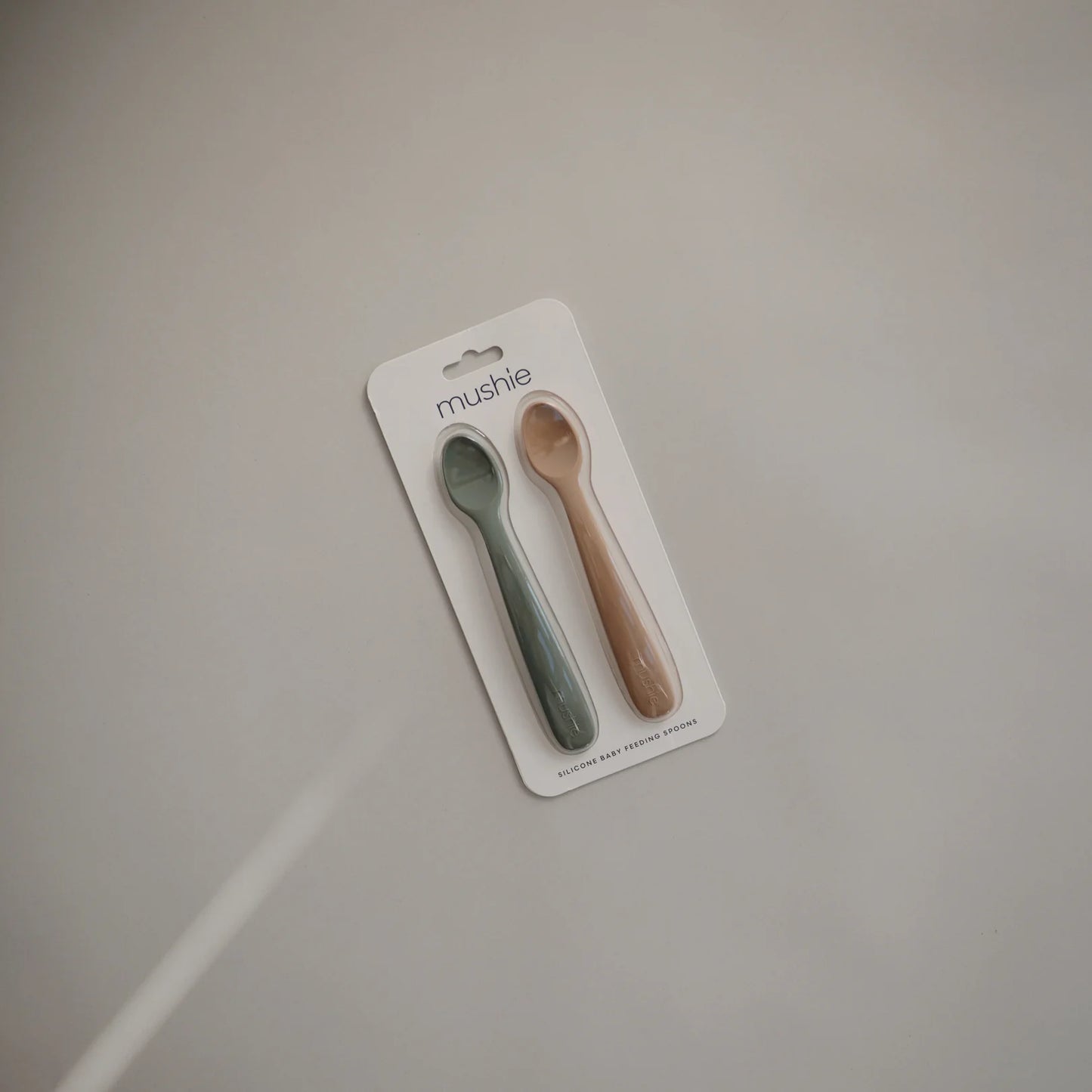 Silicone Feeding Spoons 2-Pack -Dried Thyme/Natural