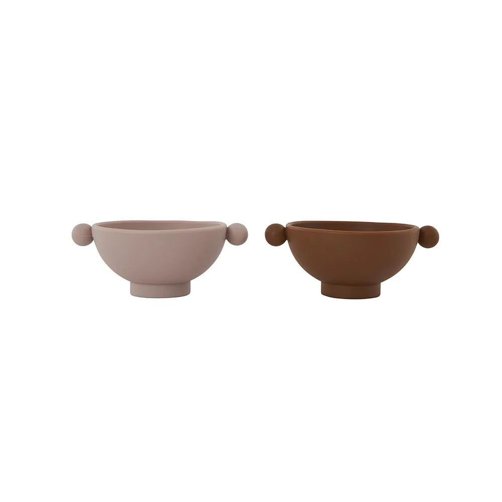 TINY INKA BOWL - SET OF 2 - CARAMEL / ROSE
