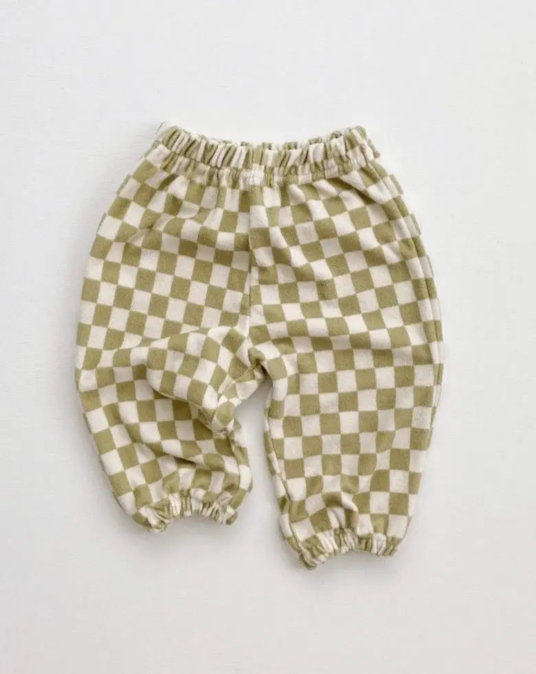 Checked Pants - Moss