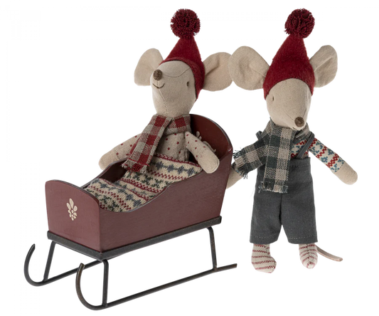 Maileg Sleigh, Mouse - Red